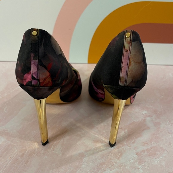 Ted Baker London Multicolor Floral Heels with Gold Stiletto - Picture 5 of 14